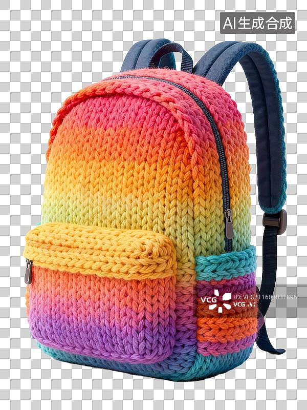 【AI数字艺术】色彩缤纷的针织背包图片素材