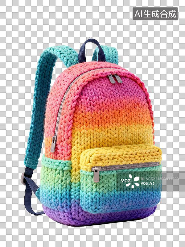 【AI数字艺术】色彩缤纷的针织背包图片素材
