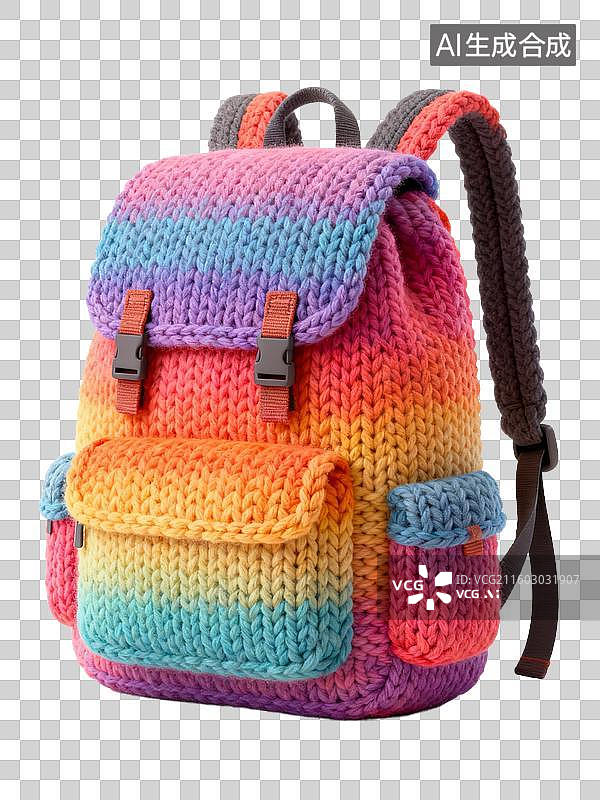 【AI数字艺术】色彩缤纷的针织背包图片素材