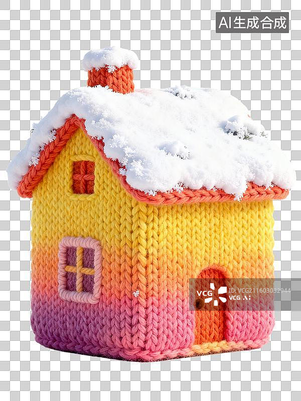 【AI数字艺术】彩色针织小屋图片素材