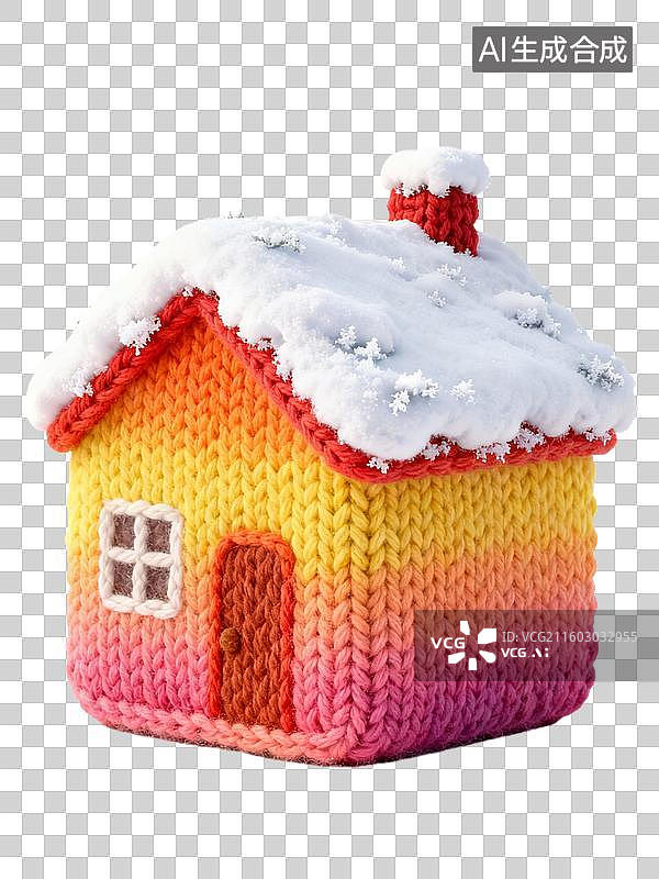 【AI数字艺术】彩色针织小屋图片素材