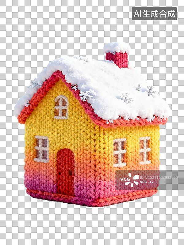 【AI数字艺术】彩色针织小屋图片素材