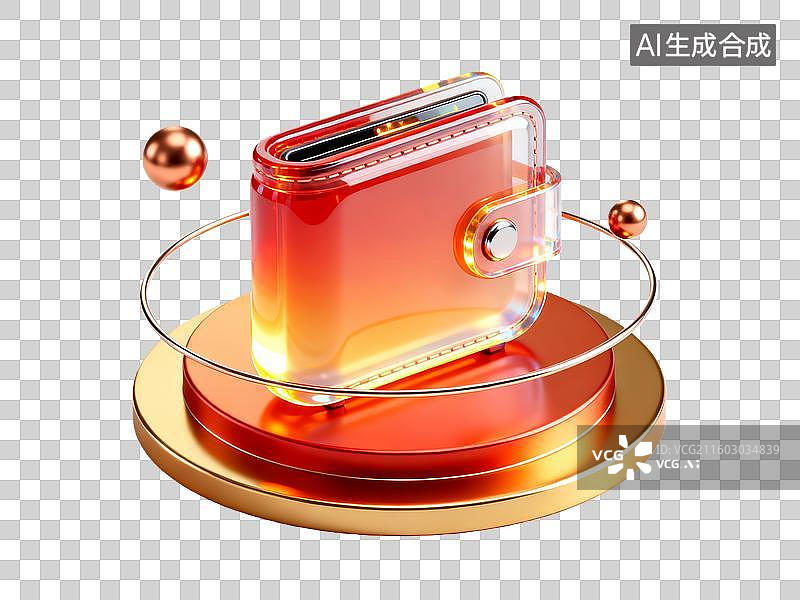 【AI数字艺术】3d金融理财电子钱包元素图片素材