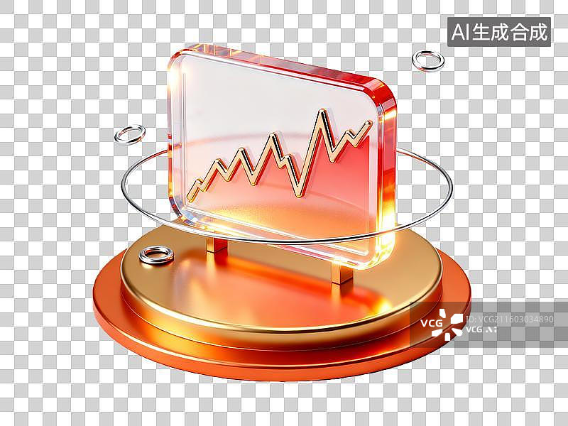 【AI数字艺术】3d金融理财发展趋势图表图片素材