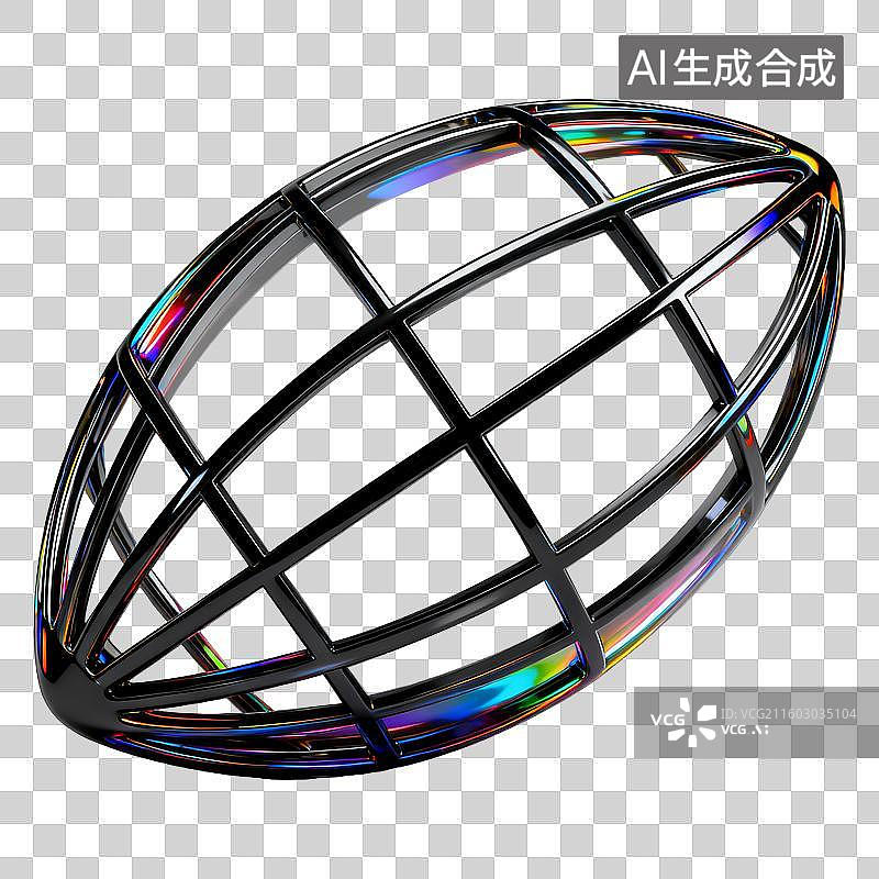 【AI数字艺术】3D立体酸性风几何图形装饰免抠元素图片素材