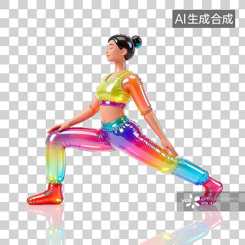 【AI数字艺术】炫彩气球膨胀风运动元素图片素材