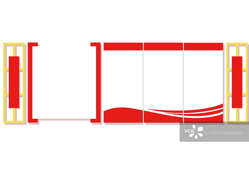 红金政务风展版图片素材