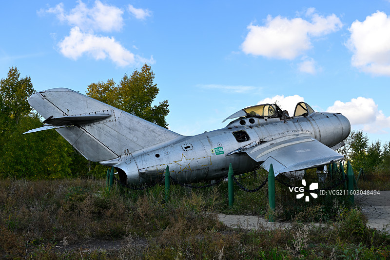 破旧的飞机，世界反法西斯战争海拉尔纪念园，内蒙古呼伦贝尔海拉尔图片素材