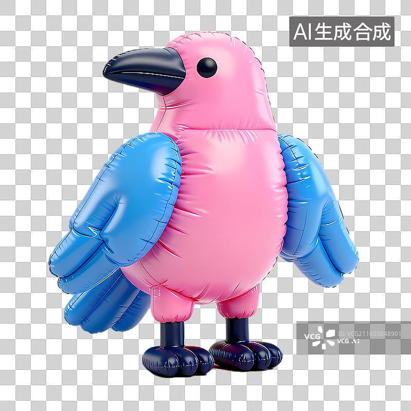 【AI数字艺术】色彩鲜艳的充气小鸟图片素材