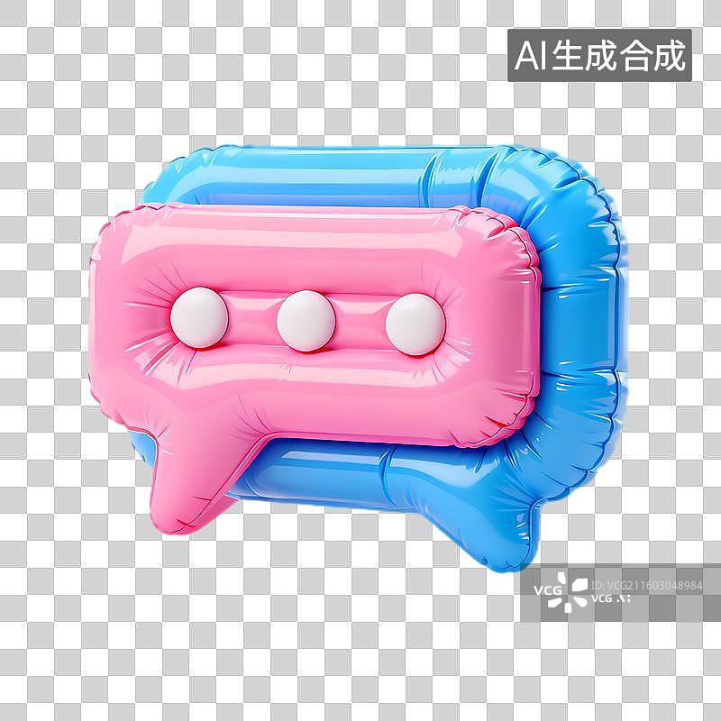 【AI数字艺术】多彩充气对话气泡物体图片素材