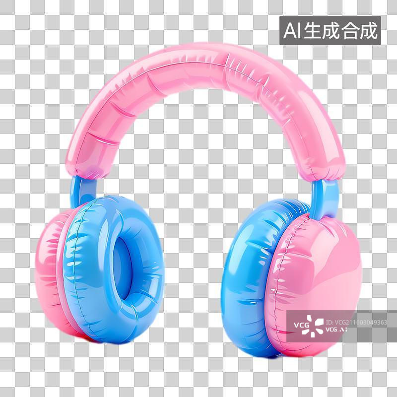 【AI数字艺术】彩色充气式耳机设计图片素材