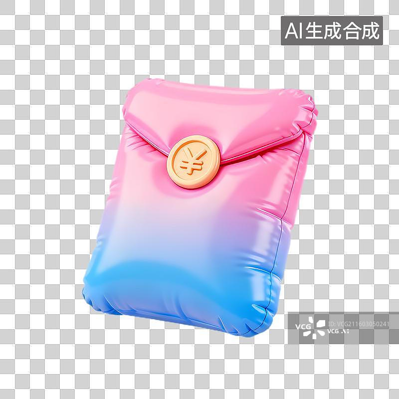 【AI数字艺术】色彩渐变的充气货币信封图片素材