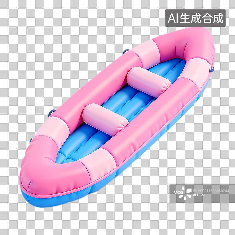 【AI数字艺术】色彩鲜艳的充气小船图片素材