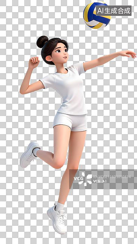 【AI数字艺术】透明通道免扣打排球图片素材