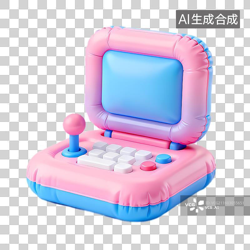 【AI数字艺术】彩色充气街机造型装饰品图片素材
