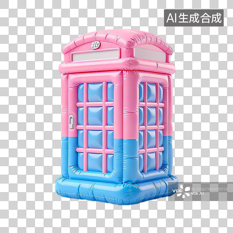 【AI数字艺术】彩色充气电话亭户外娱乐图片素材