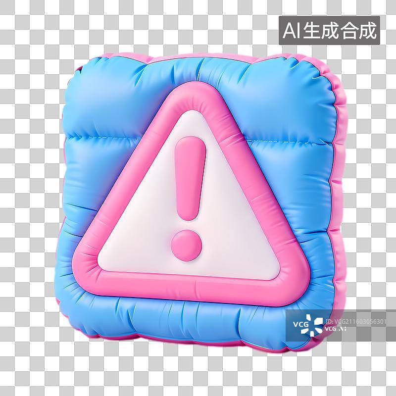 【AI数字艺术】蓬松柔和色彩的警示标志图片素材