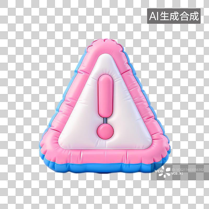 【AI数字艺术】彩色三角警示标识图片素材