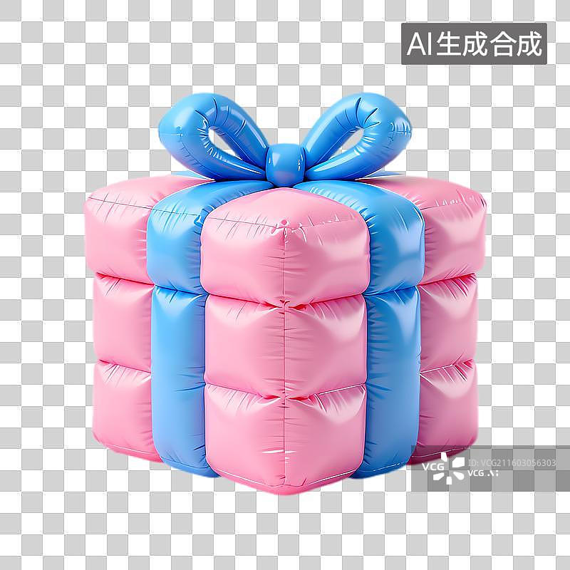 【AI数字艺术】色彩鲜艳的充气礼品盒图片素材