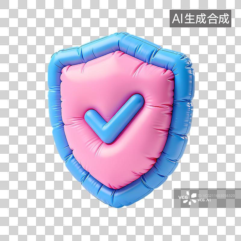 【AI数字艺术】带有对勾的充气盾牌图片素材