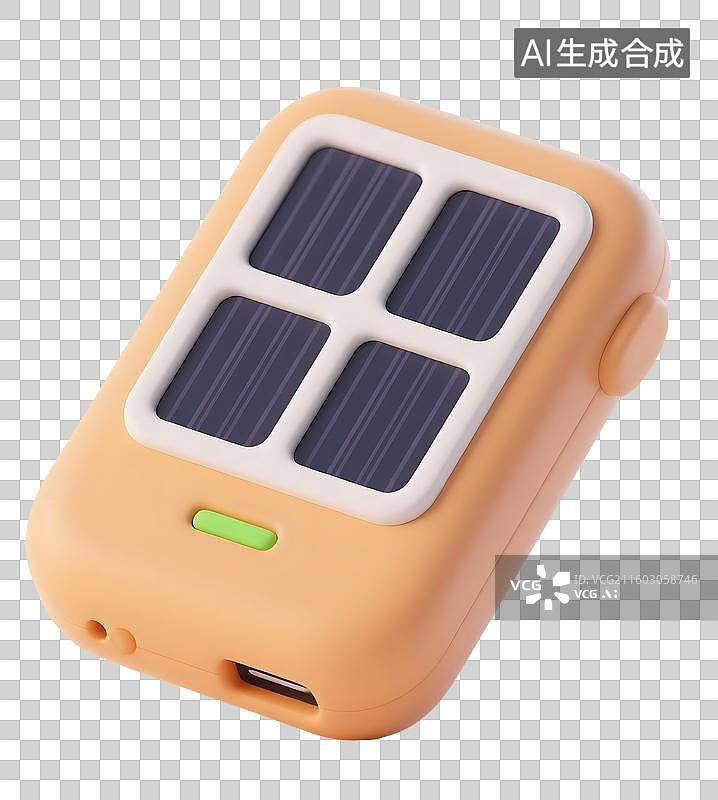 【AI数字艺术】AIGC：3D卡通软黏土风光太阳能充电宝图片素材