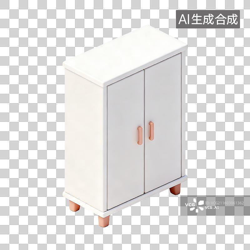【AI数字艺术】白色双门简约储物柜图片素材