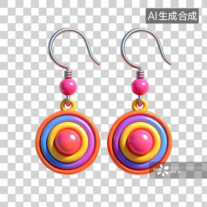 【AI数字艺术】色彩缤纷多层圆形耳环图片素材
