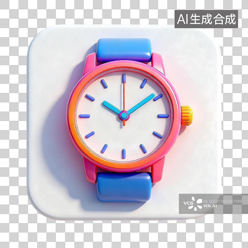 【AI数字艺术】色彩鲜艳的数字手腕手表图片素材