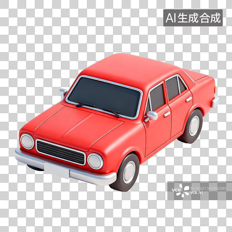 【AI数字艺术】红色经典小型汽车模型图片素材