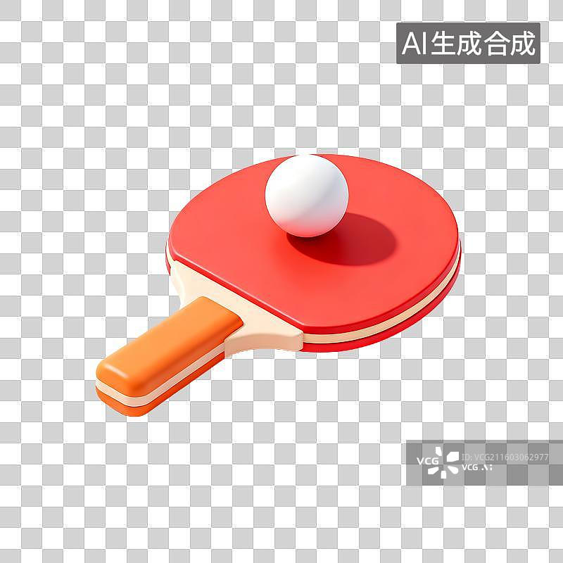 【AI数字艺术】乒乓球拍与白色小球图片素材