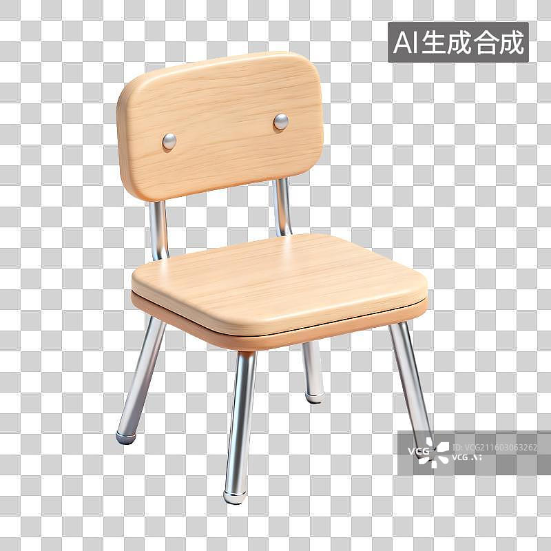 【AI数字艺术】室内用简约木质小椅子图片素材