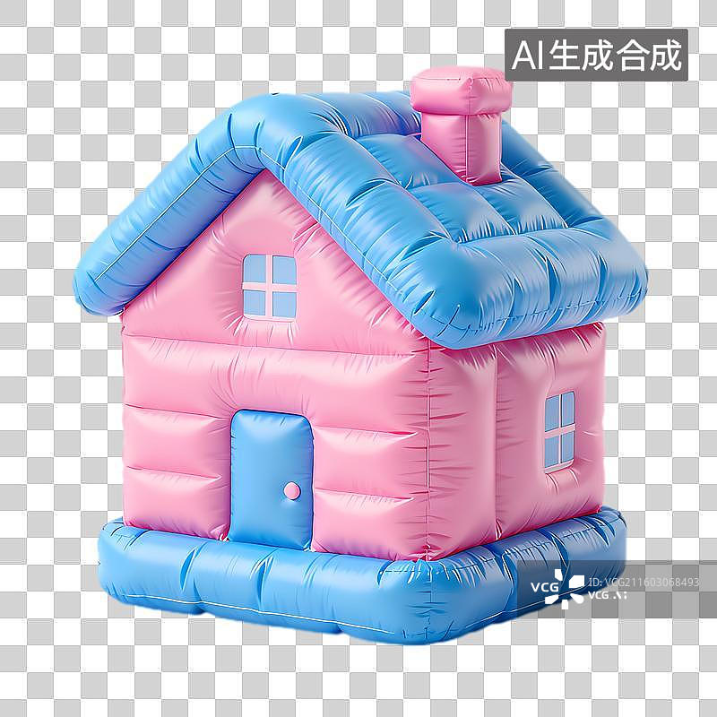 【AI数字艺术】儿童彩色充气小屋图片素材
