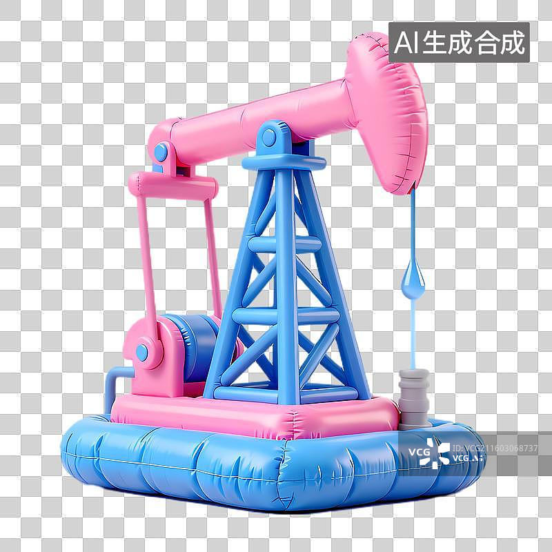 【AI数字艺术】彩色充气油泵模型图片素材