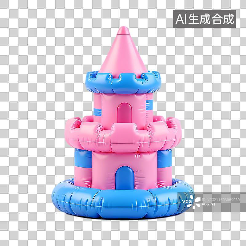 【AI数字艺术】儿童彩色充气城堡图片素材