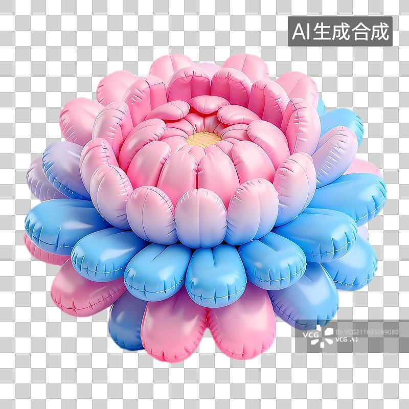 【AI数字艺术】多彩多层充气花朵装饰图片素材