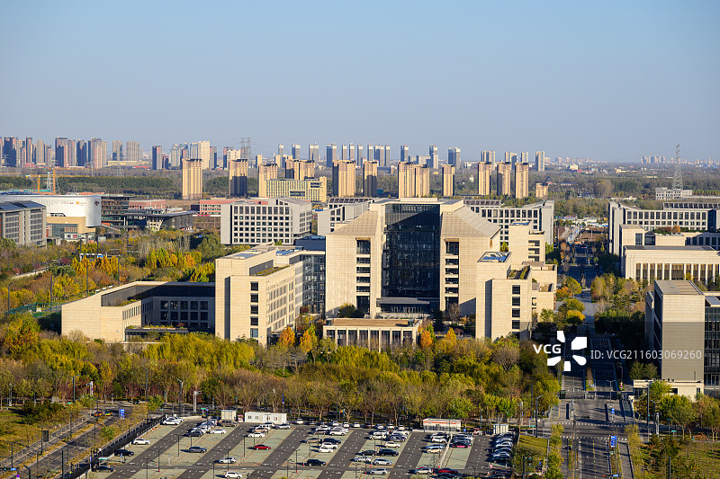 北京通州（北京城市副中心），行政办公区，秋季午后风光。图片素材
