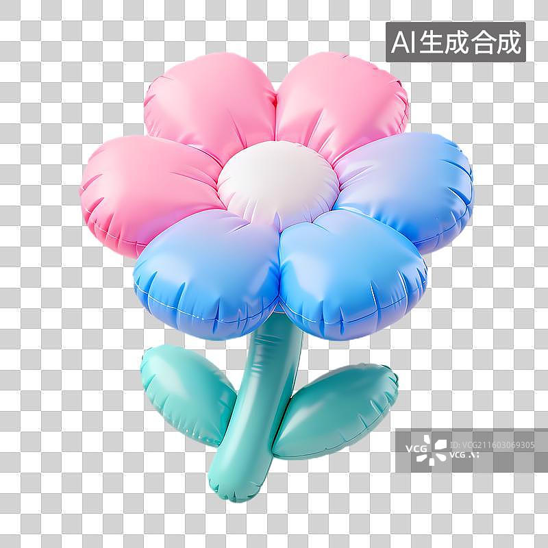 【AI数字艺术】色彩鲜艳的充气花朵图片素材