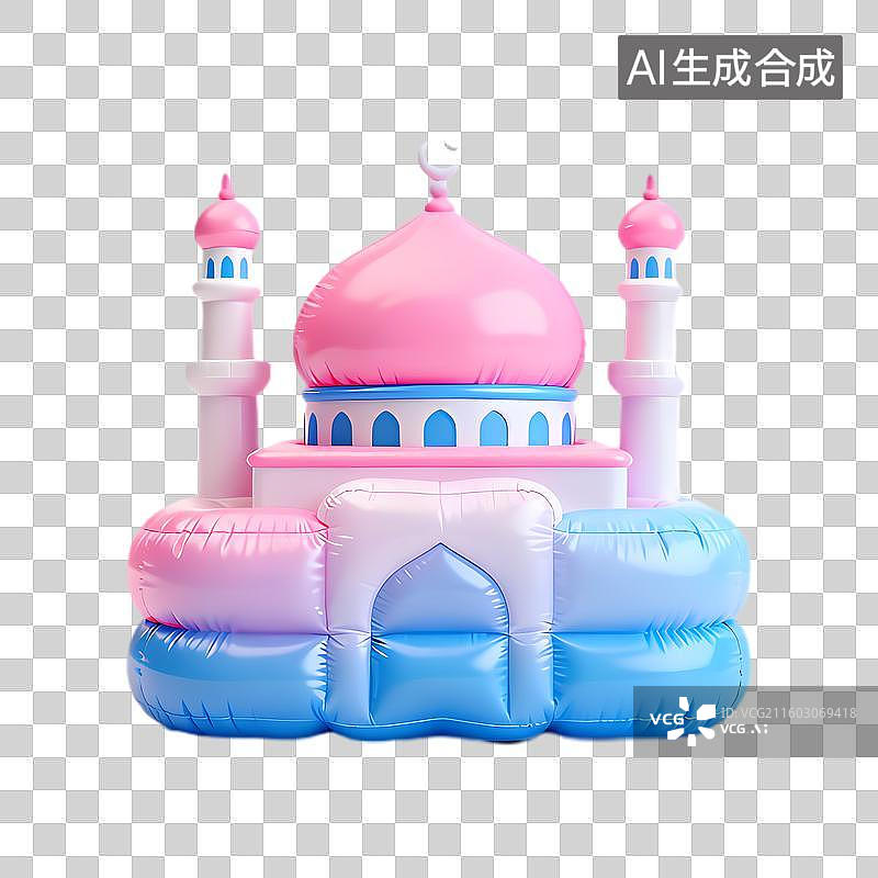 【AI数字艺术】色彩鲜艳可爱的伊斯兰风格建筑图片素材