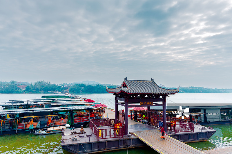 江西赣州古浮桥图片素材