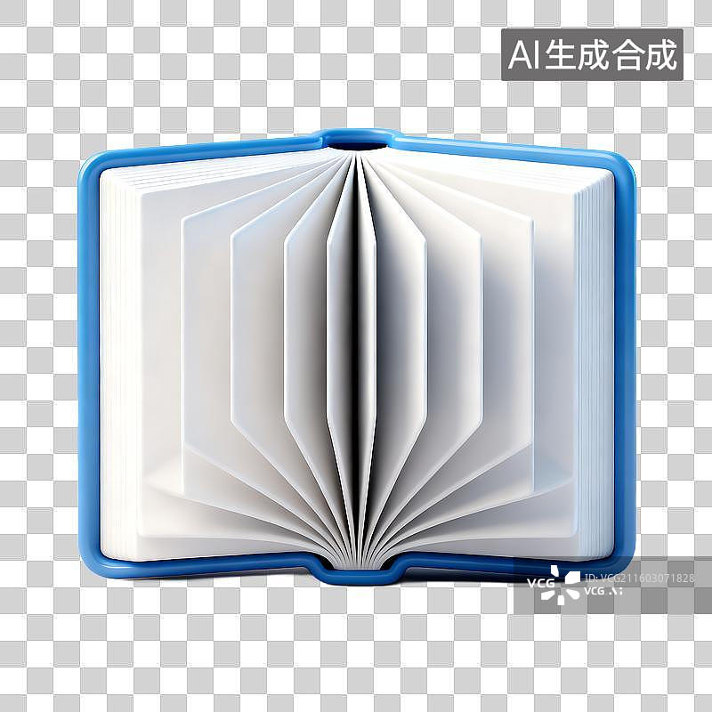 【AI数字艺术】一本蓝色封面翻开的书图片素材