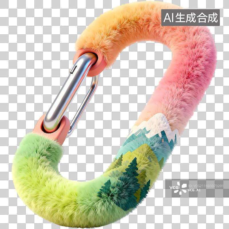 【AI数字艺术】安全扣3D卡通质感立体插画元素图片素材