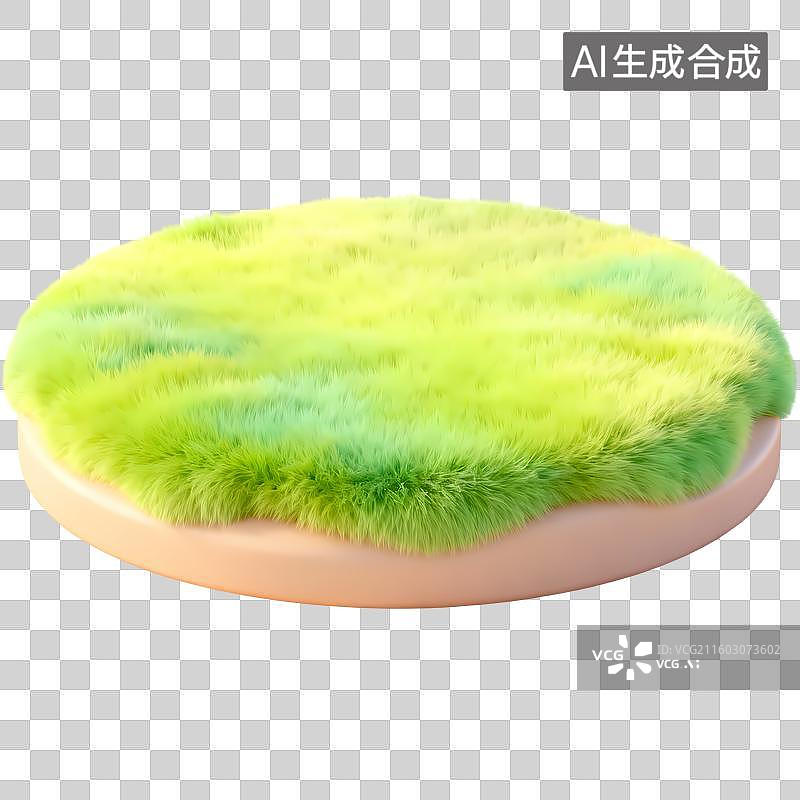 【AI数字艺术】草地3D卡通质感立体插画元素图片素材