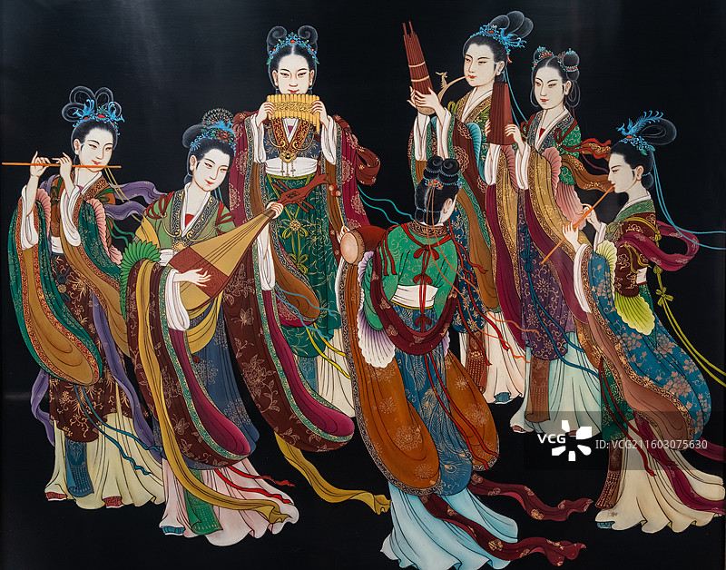 中国非物质文化遗产，平遥推光漆器髹饰技艺图片素材