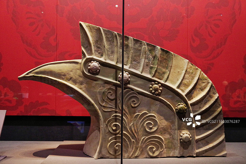 鸱尾 唐渤海国（公元698~926年) 黑龙江宁安渤海上京城遗址出土 中国考古博物馆藏图片素材