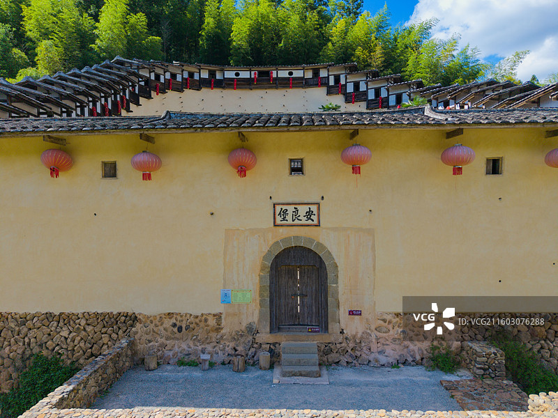 福建省三明市，大田县，东坂村，安良堡，土堡，历史建筑，航拍之美！图片素材