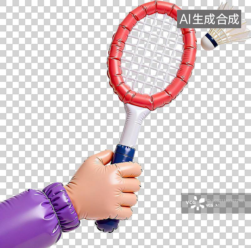 【AI数字艺术】羽毛球拍与羽毛球特写展示图片素材
