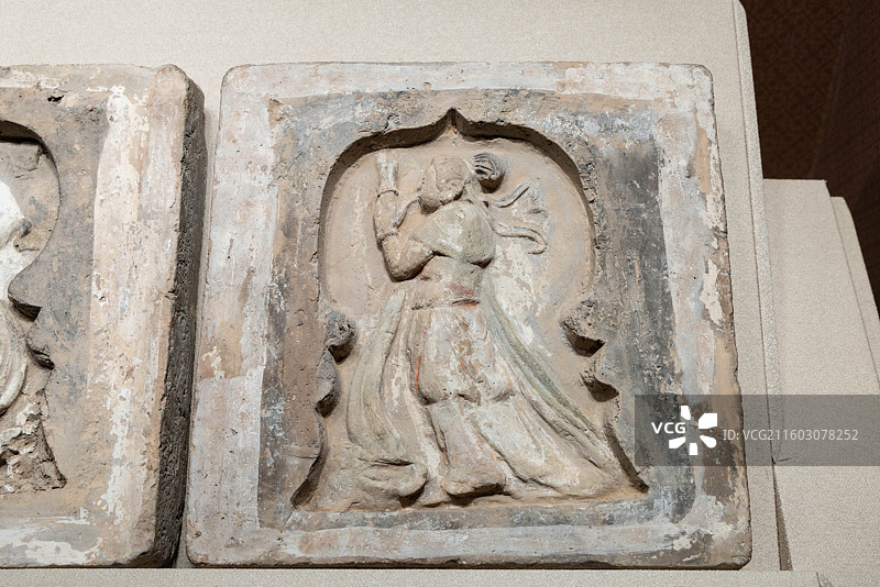 山西太原山西博物院戏曲故乡展厅方响色 舞伎 腰鼓色 笙色 元 山西省侯马市出土图片素材