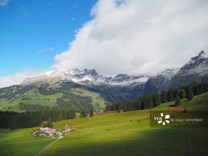 瑞士 上瓦尔登州 恩格尔贝格小镇 铁力士雪山图片素材