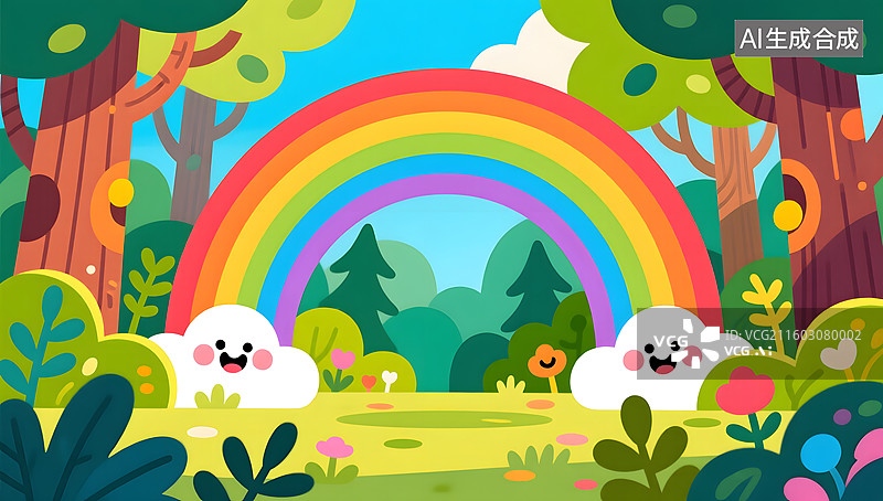 【AI数字艺术】绿色自然植物和叶子插画图片素材