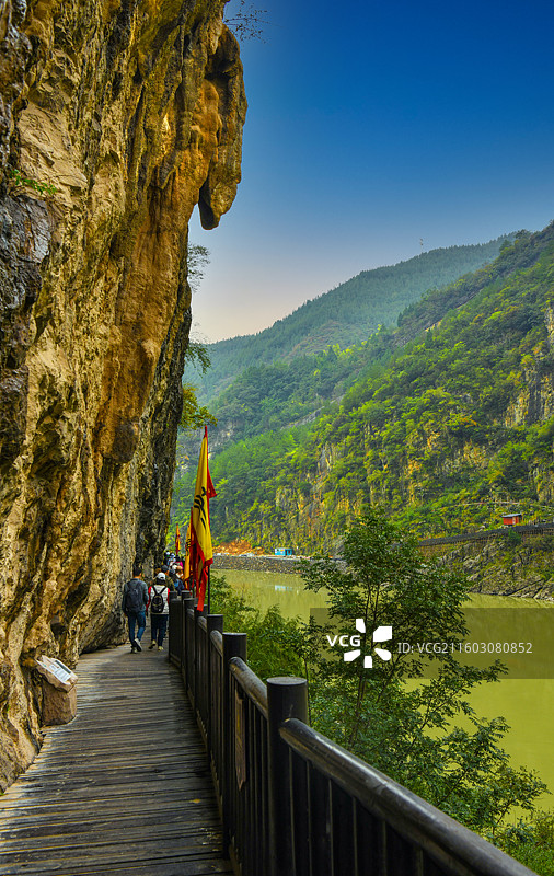 明月峡古栈道图片素材